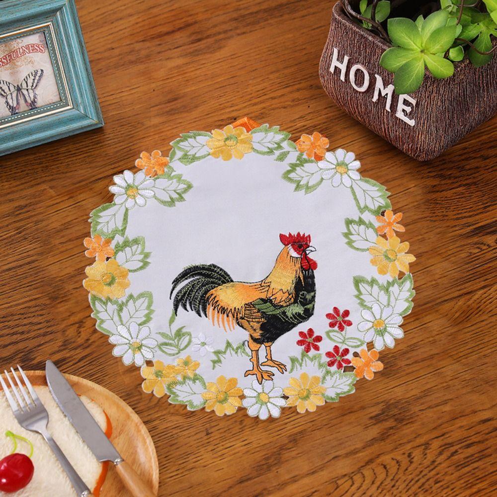Вышивка ремесло пасхальный декор для вечеринки атласная ткань украшение для дома подставка для чашек салфетка коврик для столовых приборов