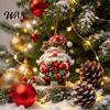 Holiday Party Supplies Christmas Gnome Ornament, 2D Acrylic Santa Hanging Decoration with Candy Ornaments Cane Gift Box for Xmas Tree Home Window