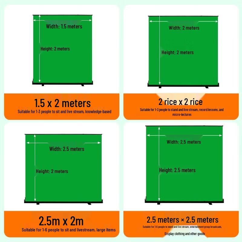 Jiashiying Portable Retractable Green Screen Backdrop