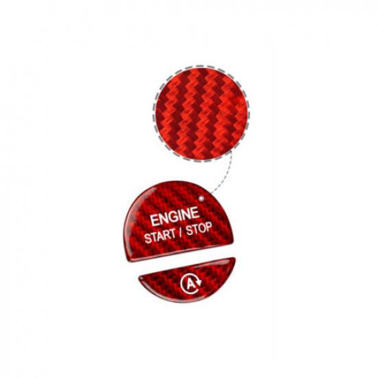 Red Real Carbon Fiber Car Engine Start Button Cover For Benz S Class W223 +