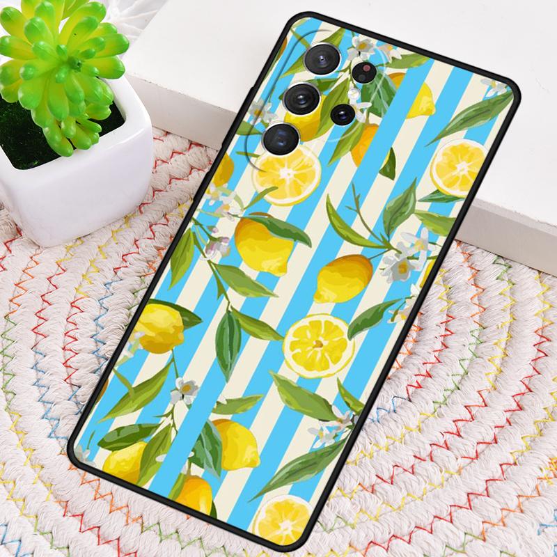 Tropical Summer Fruit Lemon soft TPU Phone Case For Samsung Galaxy note 10 pro S26 S25 S24 S23 S22 Ultra Plus S21 FE S20 Cover