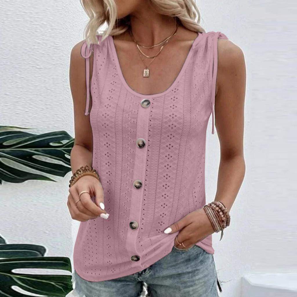 Women's Sexy Casual Solid Color U Neck Vest T-Shirt
