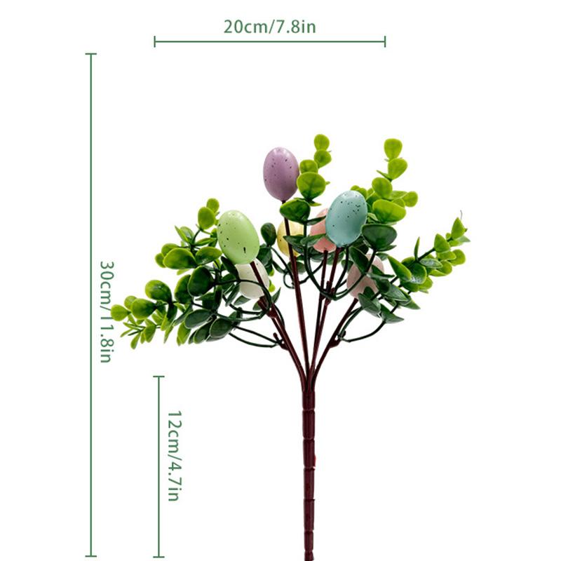 1PC Easter Eggs Branch Tree Foam Painting Easter Decoration for Easter Branch DIY Flower Arrangements Easter Desktop Decoration