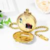 Music Box Pocket Watch Birthday Present Music Pocket Watch Birthday Song Watermark Engraving Analog with Lid Clip Chain Pocket Watch Cute Stylish Gold