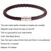 Bracelet Braided with Magnetic Buckle Faux Leather Versatile Men Hand Chain for Anniversary