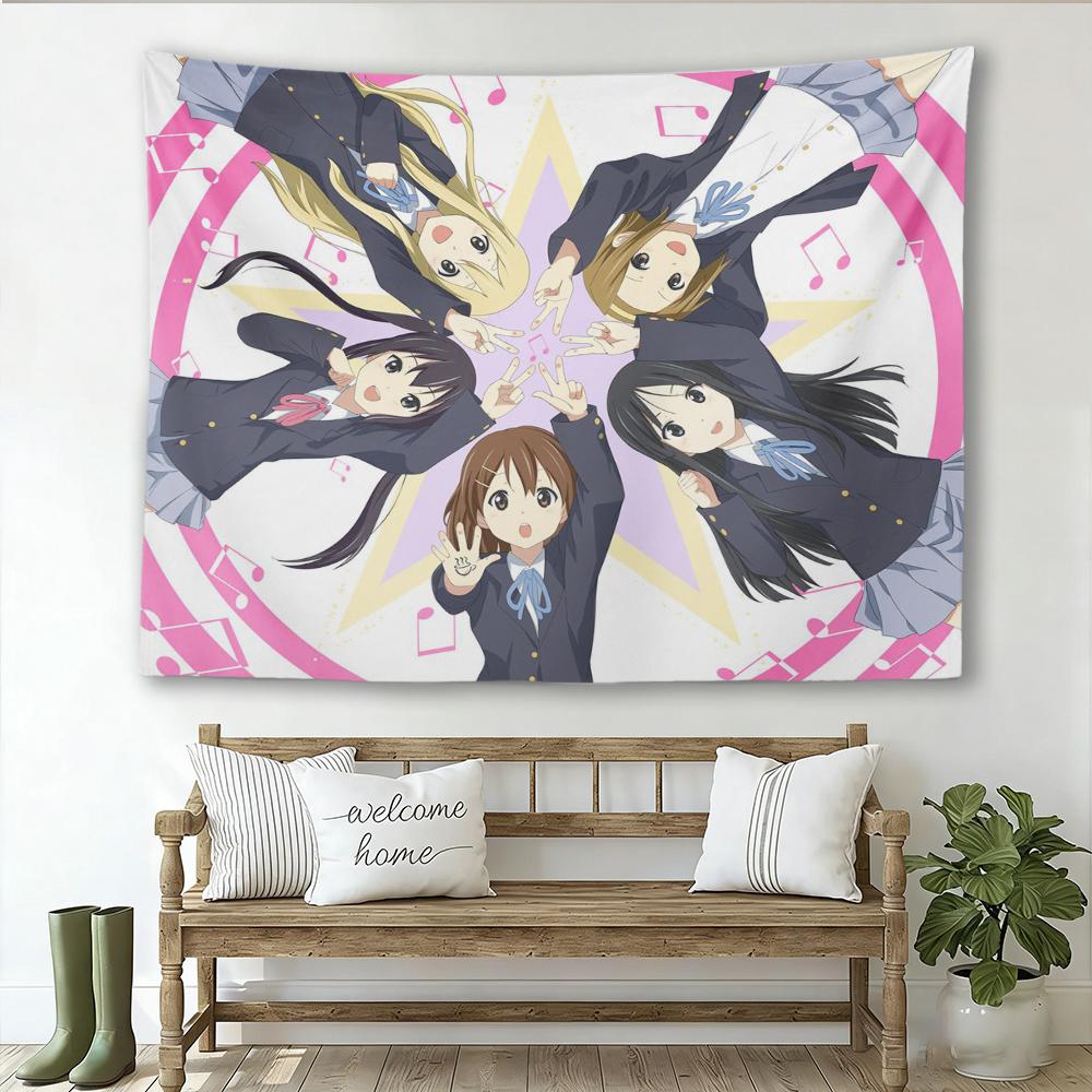 Настенный гобелен KON Anime Group Милая Музыкальная Аниме Девушка Настенный Декор из Полиэстера для Спальни Общежития Фанатов Аниме