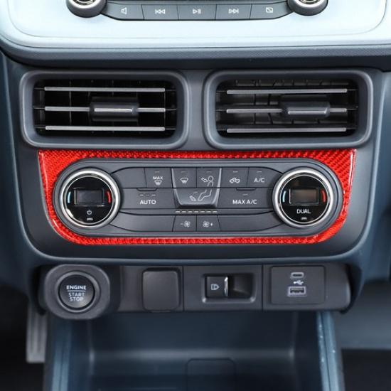 Red Real Carbon Fiber Air-Conditioning Switch Trim Cover For Ford Maverick +