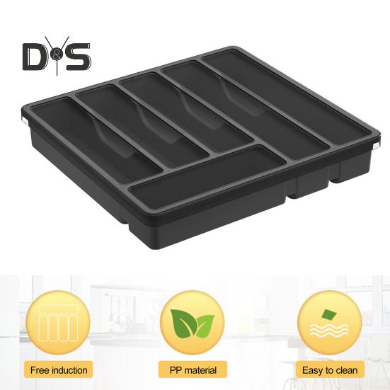 Держатель для кухонных столовых приборов с крышкой, 6 отделений, ящик, столешница, палочки для еды, ложка, вилка, резак, ящик для хранения столовых приборов, закрытый лоток-органайзер