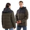 Heated Cotton Coat Hooded Long Sleeve Zipper Placket Jacket Waterproof Windproof 3-Level Temperature Adjustment