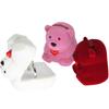 Creative Flocking Bear Love Heart Shape Jewelry Storage Ring Box Gift Holder