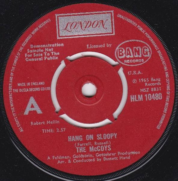 7-дюймовая пластинка MCCOYS - Hang On Sloopy HLM10480PROMO London Records 1973 UK Рок Б/У