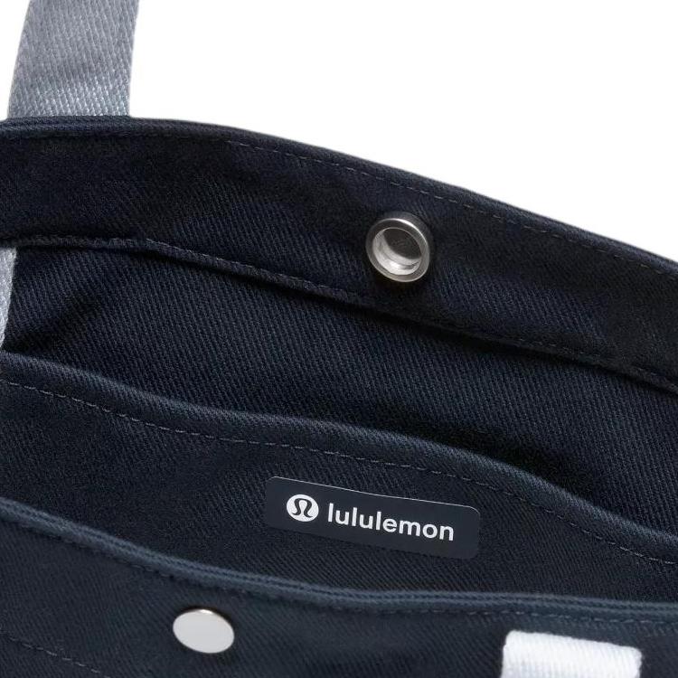 Lululemon Ежедневная универсальная хлопковая сумка-тоут с множеством карманов, 6,5 л, унисекс, темно-синяя, крахмально-синяя LU9BXWS-069510