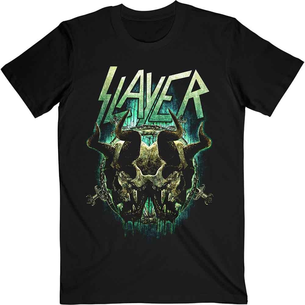 Slayer T Shirt Daemonic Twin Band Logo Unisexs Black M