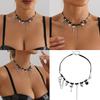 Love Charm Tassels Necklace Stylish Beaded Clavicle Chain Adjustable Length Neckchain Versatile Accessory for Ladies