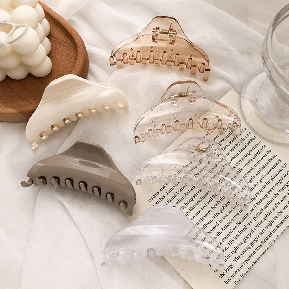Simple Korean Transparent Woman Girls Crab Clips Hair Accessories Ponytail Holder Hair Claws