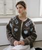 LETTERA Alpaca Wool Nordic Knit Cardigan_Brown