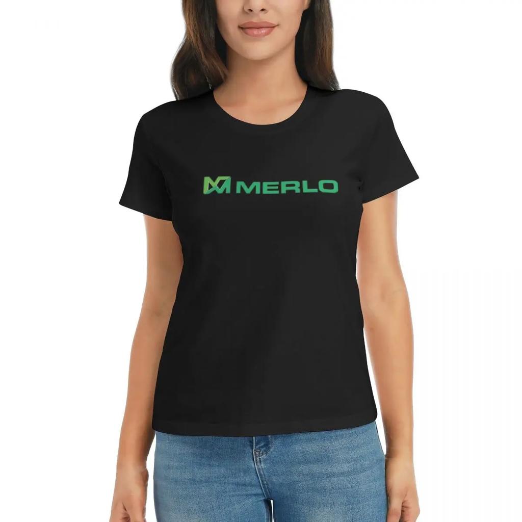 Women TShirt Merlo Logo Summer Short Sleeve Tees ONeck Cotton T Shirts Clothes Tops Streetwear