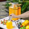5 Litre Glass Water Dispenser with Tap, Infuser & Stand - Air Tight Lid Detox Water Jar - Mason Jar - Counter Tabletop Juice