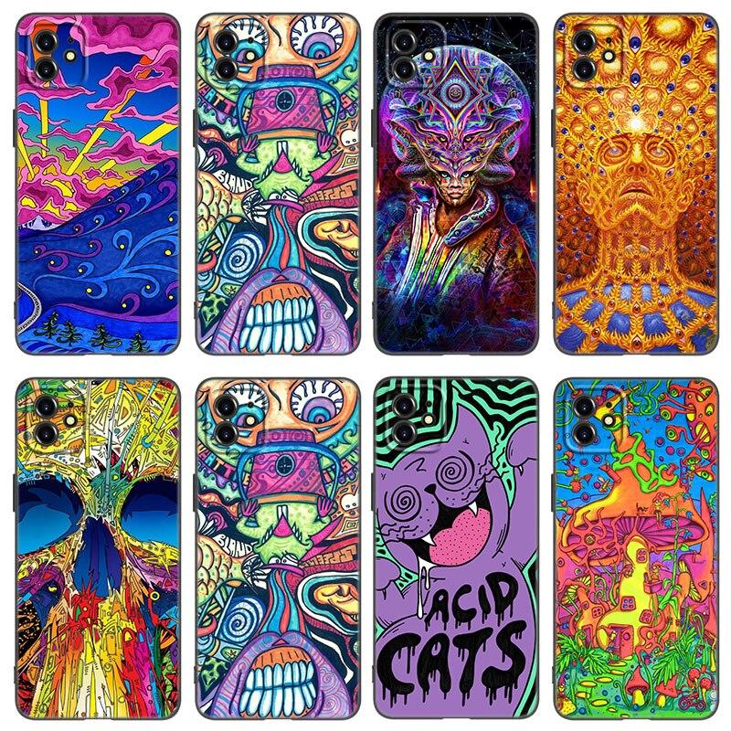 Чехол для телефона Psychedelic Trippy Art для Apple iPhone 13 12 Mini 11 Pro XS Max XR X 8 7 6S 6 Plus SE 2022 2020 5S 5 черный чехол