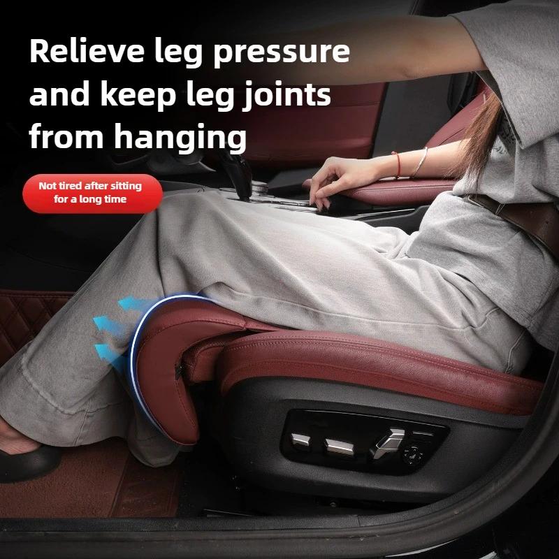 All Season Universal New Car Seat Leg Support Extended Suede Leather Seat Extended Leg Pad for Driver Memory Foam Seat Pad