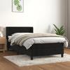3130825 vidaXL Divan Bed with Mattress Black 100x200 Cm Velvet