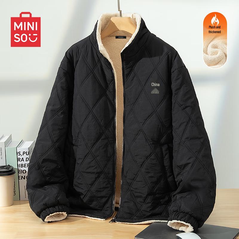 MINISO Мужская зимняя куртка с ромбовидной стежкой и воротником-стойкой
