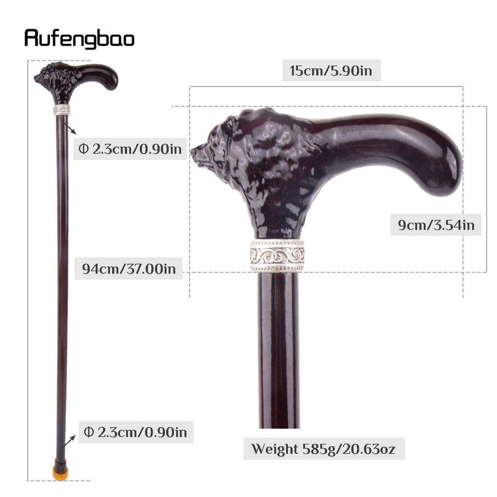 Brown Long Bear T Head  Wooden Fashion Walking Stick Decorative Cospaly Cane Halloween Mace Crutch  Wand Crosier 93cm