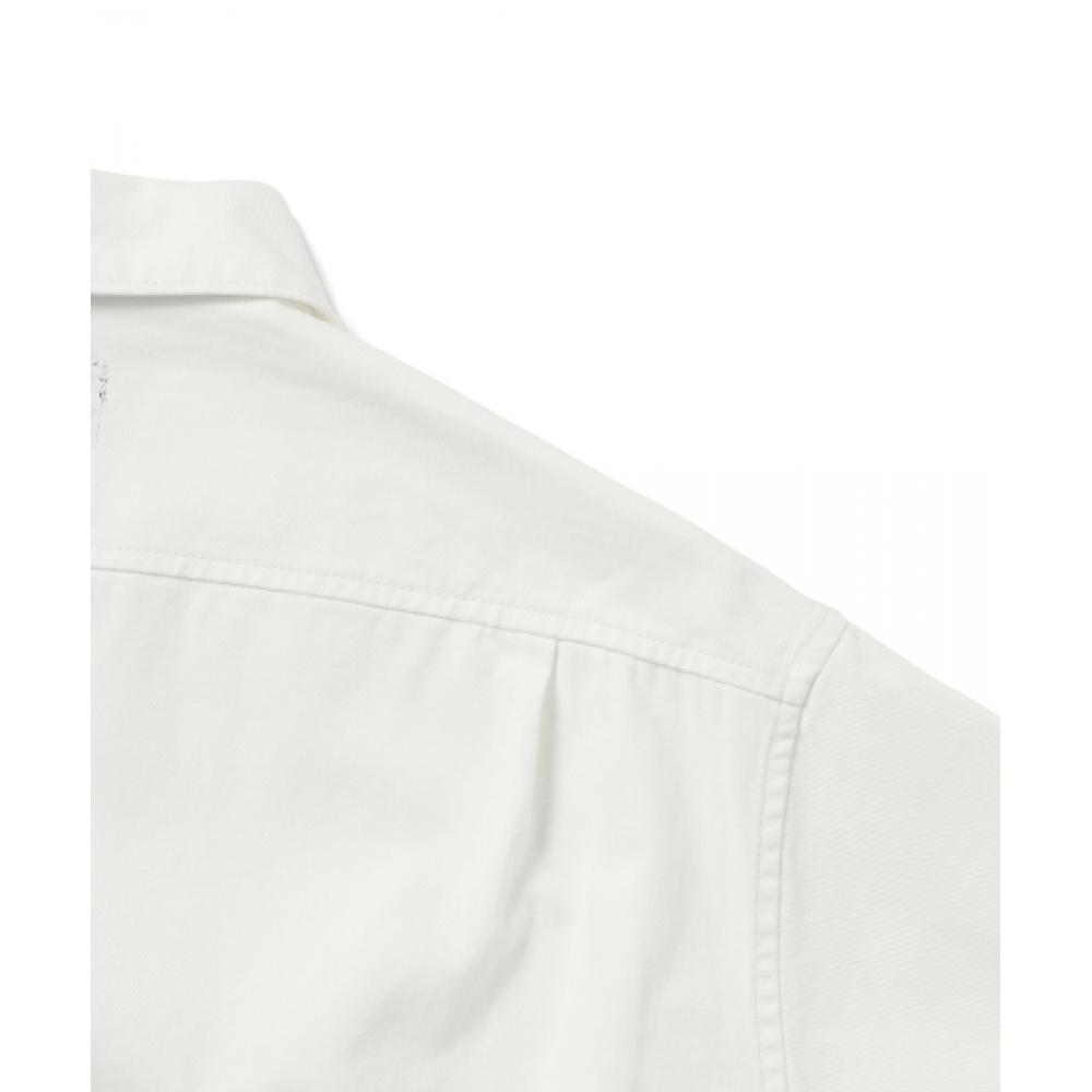 Thisisneverthat Рубашка с коротким рукавом на молнии из выбеленного денима, цвет молочно-белый