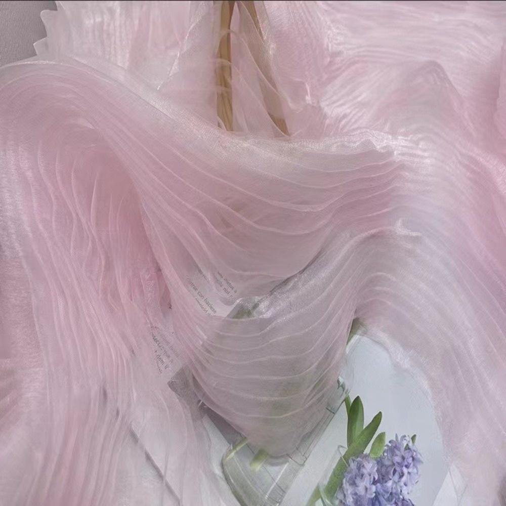 150cm X 1 Yard Organza Pleated Fabric Hardnet Texture Handmade Pleated DIY Clothing Fabric Three-dimensional Decoration