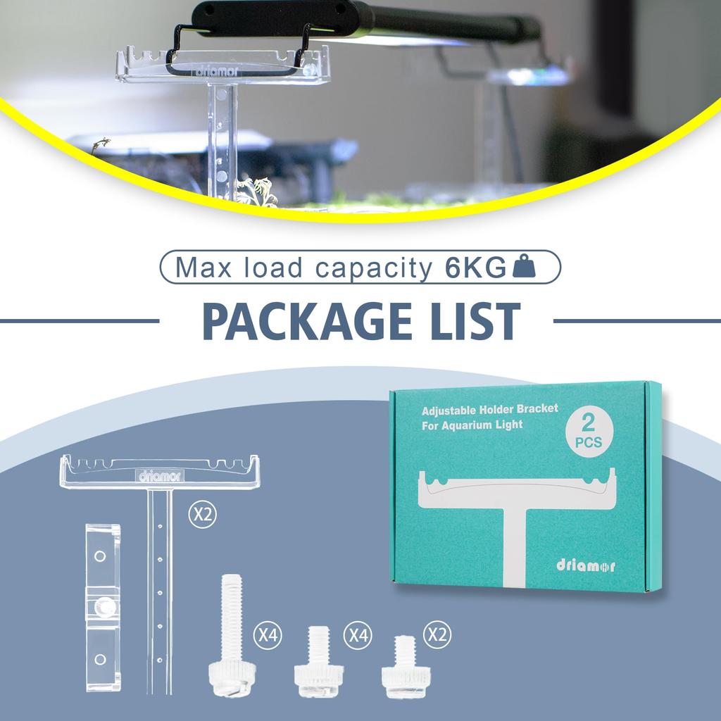 Driamor Aquarium Light Stand Acrylic Stand Height Adjustable Aquarium Light Lift Aquarium LED Light Holder