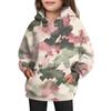 Girls' Hooded Tie- Sweatshirt - Pullover Print Top