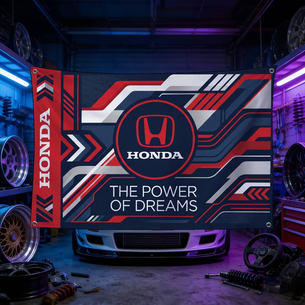 BWG5 ДЛЯ HONDA RACING Декоративный Флаг Высококачественный Полиэстер Устойчивый к Выцветанию Машинная Стирка Внутренний Наружный Подвесной Баннер