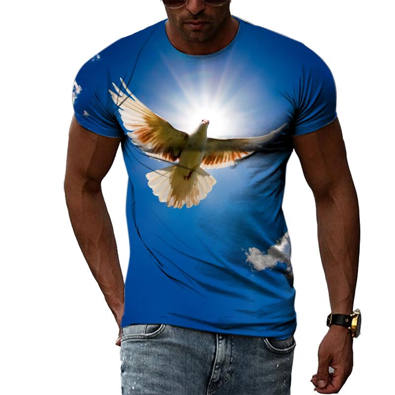 New Summer Fashion Animal Birds Eagle Graphic Men and Women T-shirt 3D Print Hip Hop Tee Personality Round Neck Short Sleeve Top