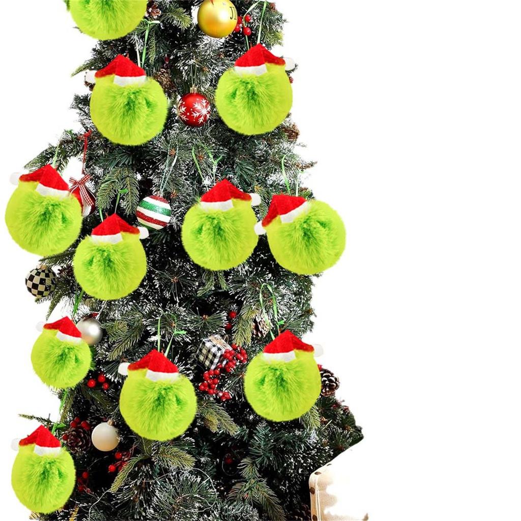 Christmas Rolling Ball Pendant: Fluorescent Green Faux Balls