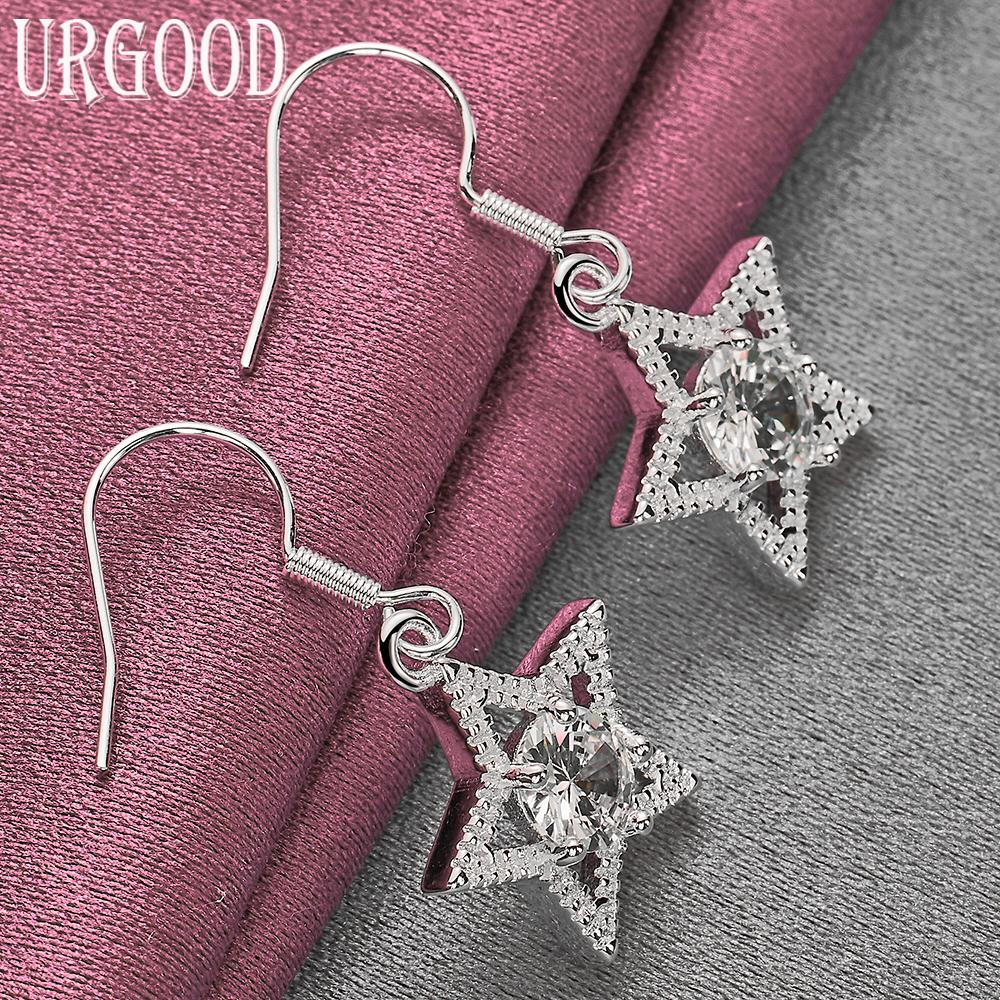 Серьги-звезды из стерлингового серебра 925 пробы с цирконами AAA, свадебные украшения
