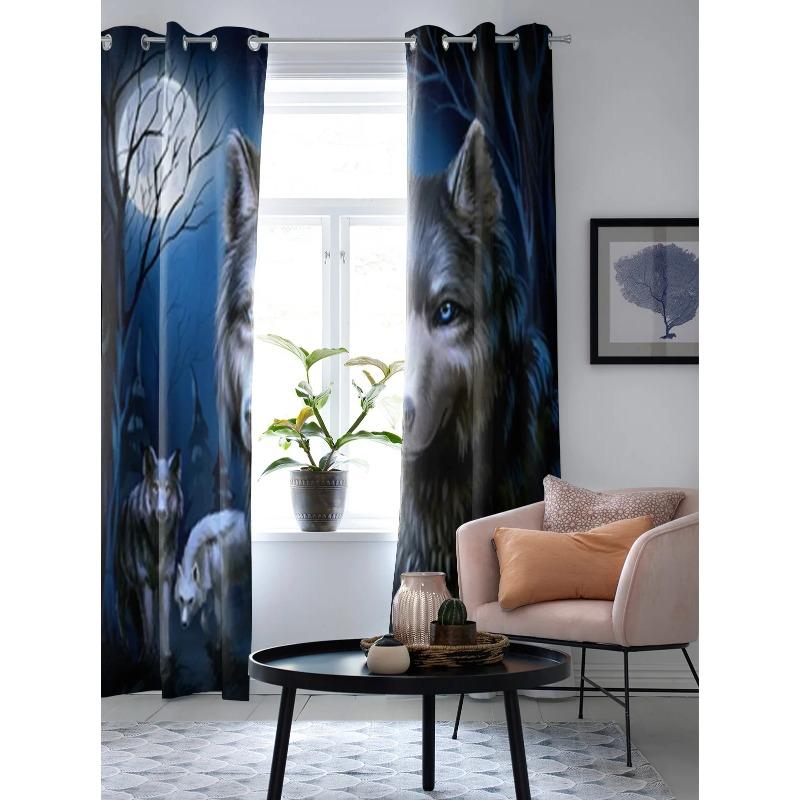 Ночной лес животное волк оконные шторы для гостиной кухни современные шторы домашний декор жалюзи шторы