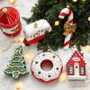 Plane House Donut Lollipop Hanging Ornaments 3D Train Xmas Tree Hanging Decor New Year