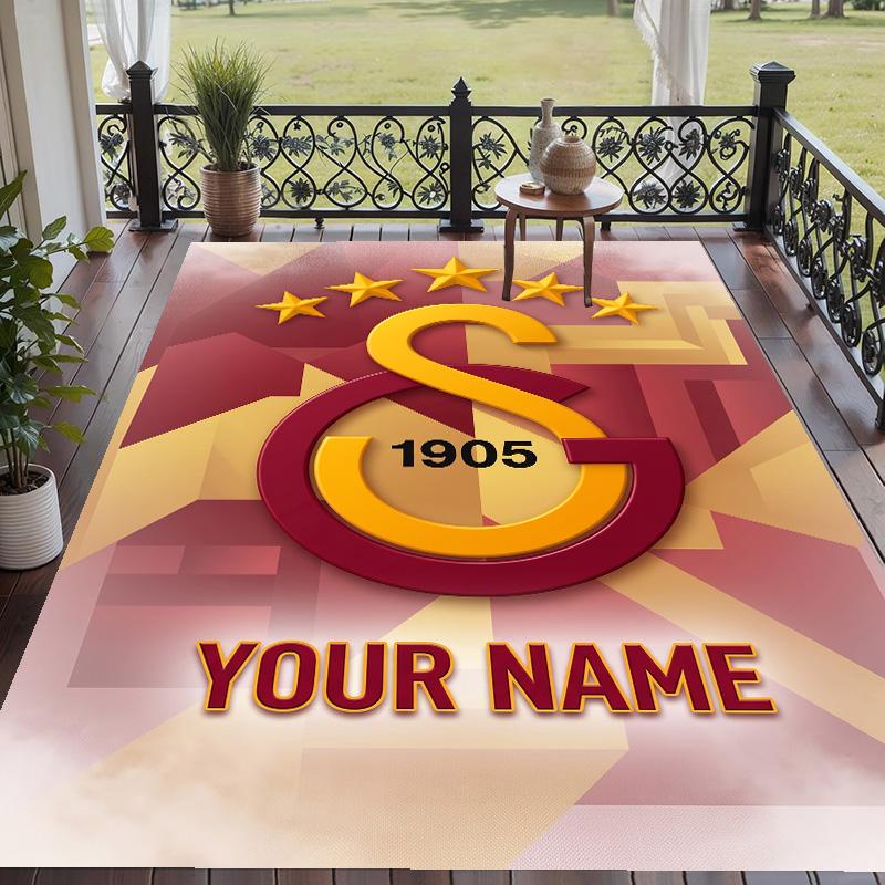 Custom Text Printed Rug Galatasaray FC Non Slip Floor Carpet For Home Room Decor