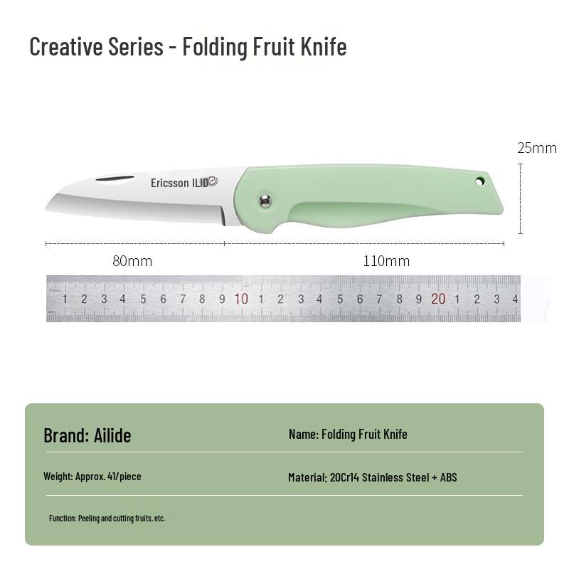 Ericsson Stainless Steel Folding Fruit Knife & Peeler for Home or Office.