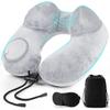 Airplane Travel Pillow (Light Grey) | Adjustable Portable Ergonomic Neck Corner, Travel Pillow with Eye Mask, Carrying Bag, Upgrade Version