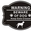 Beware of Dog Sign for Fence Aluminum Alloy Yard Keep Gate Closed Sign Fade Resistant Weatherproof Warning Sign for Door Gate Fence