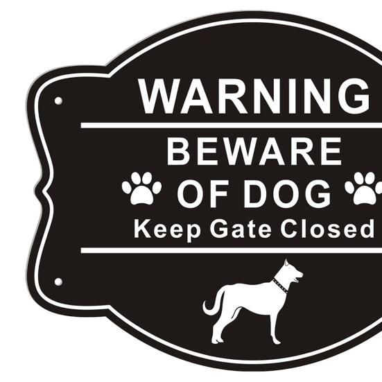 Beware of Dog Sign for Fence Aluminum Alloy Yard Keep Gate Closed Sign Fade Resistant Weatherproof Warning Sign for Door Gate Fence