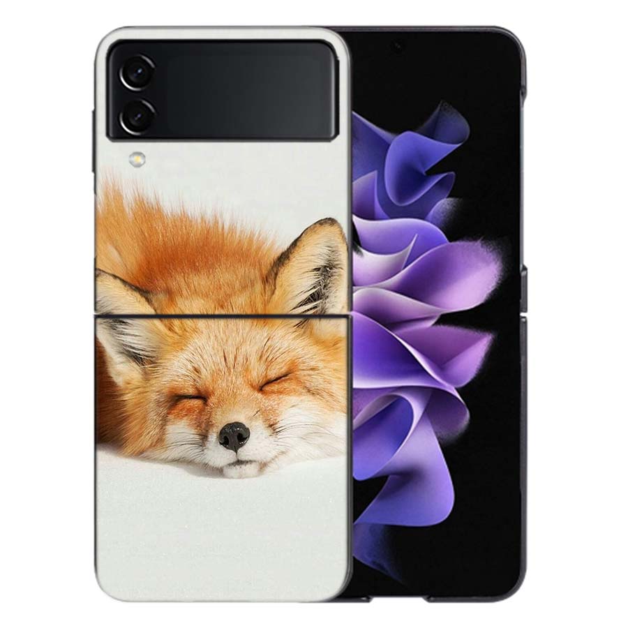 The Red Fox in Winter Ice and Snow Coque For Samsung Z Flip7 6 Galaxy Case Shockproof Z Flip5 Z Flip3 4 5G Hard Cover Phone TPU