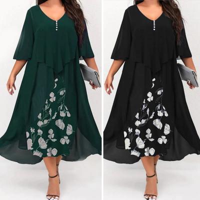 Женское платье, модное шифоновое мягкое повседневное платье, милое женское платье миди с цветочным принтом, платье макси для свиданий