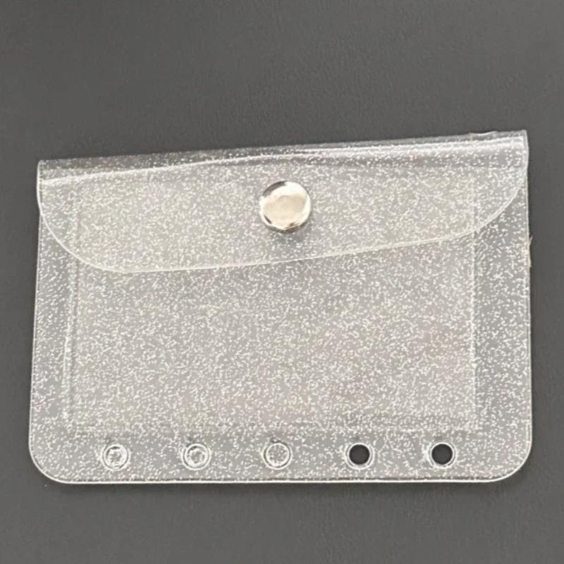 M5 Double Button Gold Cover Transparent Loose Leaf Binder Cover Journal Sketchbook Accessories Diary Office Supplies