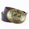 Vintage Belt Men's Leather Belt Z Personality Letter American SIG Jeans Belt