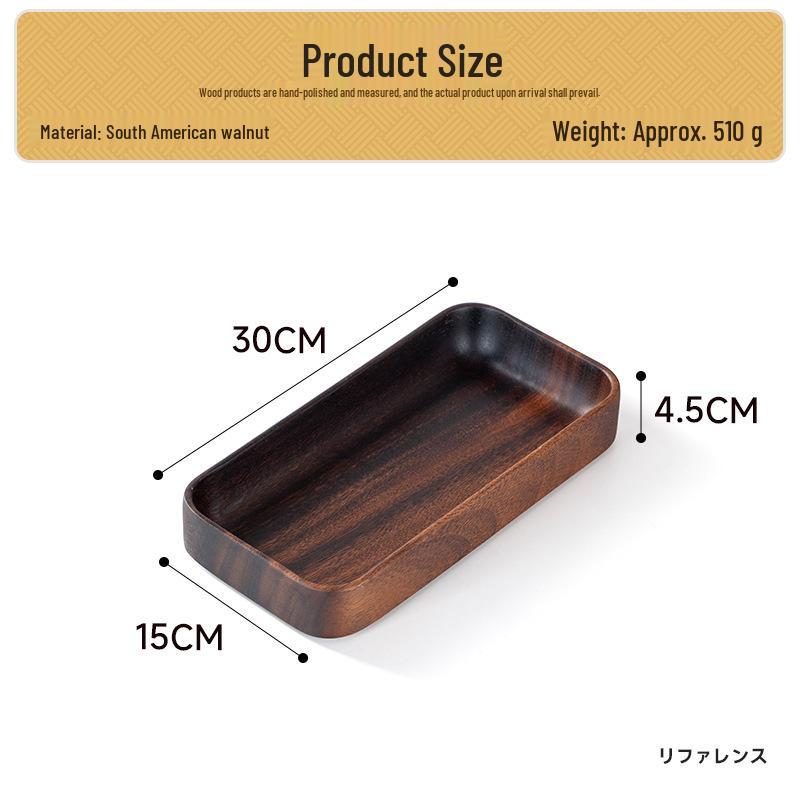 South American Walnut Wood Fruit and Snack Tray - Round & Square Compartments
