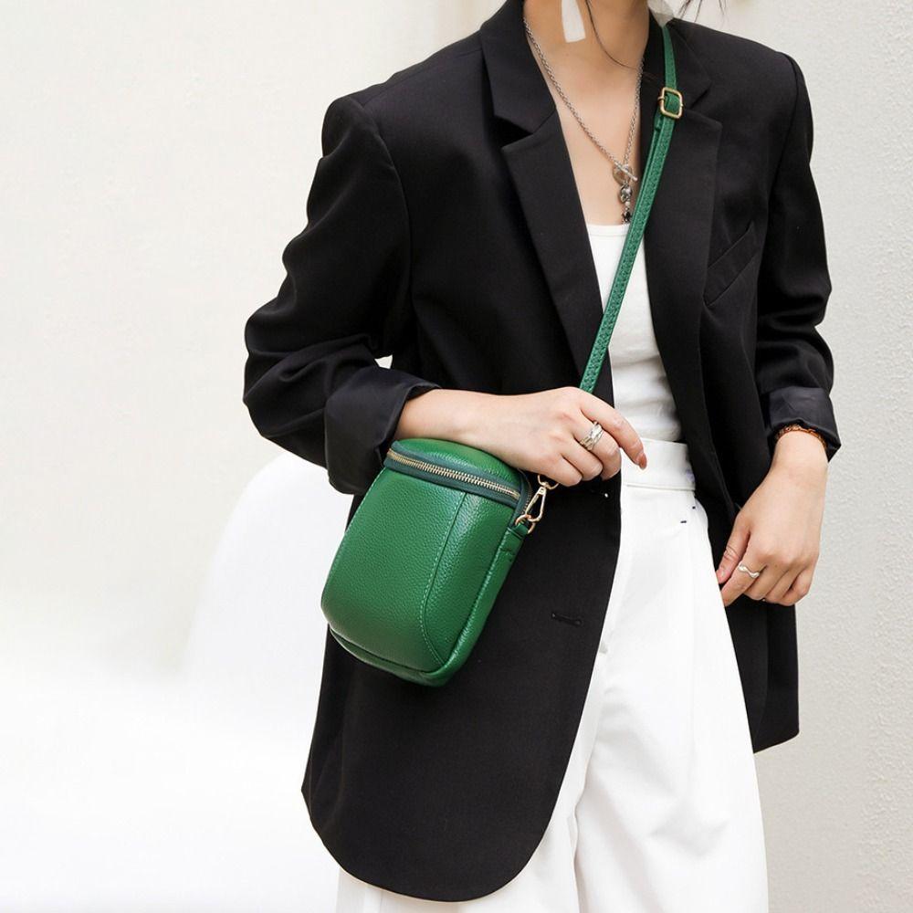 Lightweight Cell Phone Bag PU Leather Cowhide Shoulder Bag Small Mini Small Crossbody Bag Women