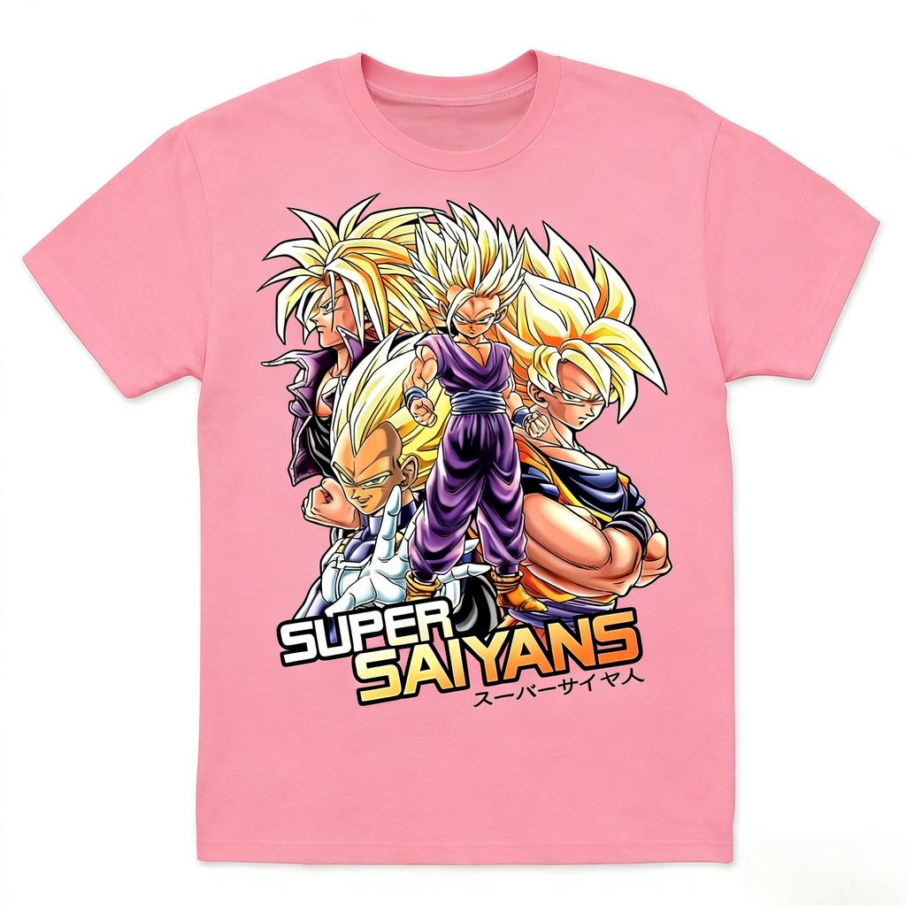 Dragon Ball Trendy hot items Super Saiyan Unisex Tshirt Summer New Anime Printed Casual Parentchild Short Sleeved Shirt