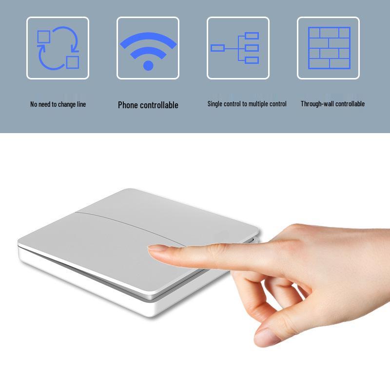 Беспроводной выключатель света с большой кнопкой, самопитанием - Не требует проводки или батареек